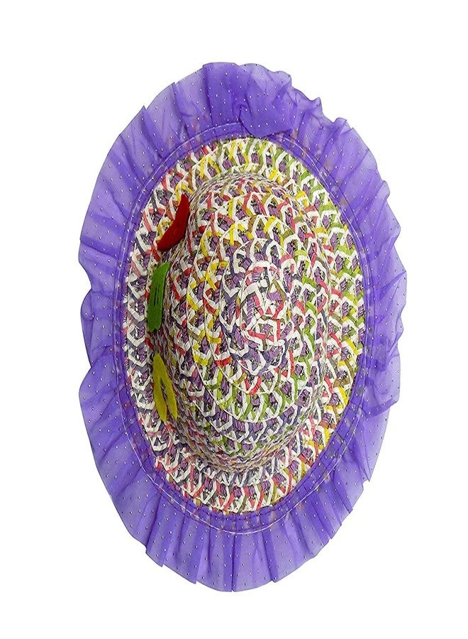 فولي قبعات أطفال كاملة للبنات، قبعات شمسية للأطفال، قبعات صيفية للبنات لحماية من الأشعة فوق البنفسجية، قبعة شاطئ للبنات (من 6 إلى 12 شهرًا) (عبوة من قطعة واحدة) متعددة الألوان - Image 4