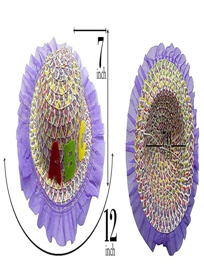 فولي قبعات أطفال كاملة للبنات، قبعات شمسية للأطفال، قبعات صيفية للبنات لحماية من الأشعة فوق البنفسجية، قبعة شاطئ للبنات (من 6 إلى 12 شهرًا) (عبوة من قطعة واحدة) متعددة الألوان - Image 2