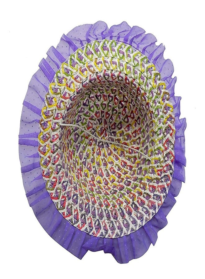 فولي قبعات أطفال كاملة للبنات، قبعات شمسية للأطفال، قبعات صيفية للبنات لحماية من الأشعة فوق البنفسجية، قبعة شاطئ للبنات (من 6 إلى 12 شهرًا) (عبوة من قطعة واحدة) متعددة الألوان - Image 3