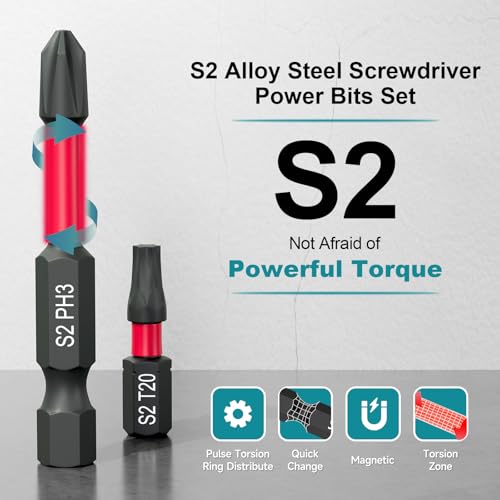 YOSIGHT 46Pcs Screwdriver Bits Set, S2 Steel Screwdriver Impact Bits Kit With 1Pc Magnetic Bit Holder & a Wrench, Used for Power Screwdrivers and Electric Drill Drivers - Image 5