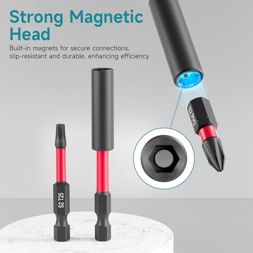YOSIGHT 46Pcs Screwdriver Bits Set, S2 Steel Screwdriver Impact Bits Kit With 1Pc Magnetic Bit Holder & a Wrench, Used for Power Screwdrivers and Electric Drill Drivers - Image 3