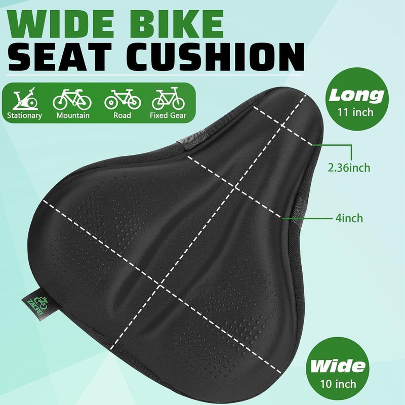 Zacro Bike Seat Cushion - Padded Gel Bike Seat Cover for Men & Women Comfort, Extra Soft Bicycle Saddle fit with Peloton, Spin Stationary Exercise - Image 2