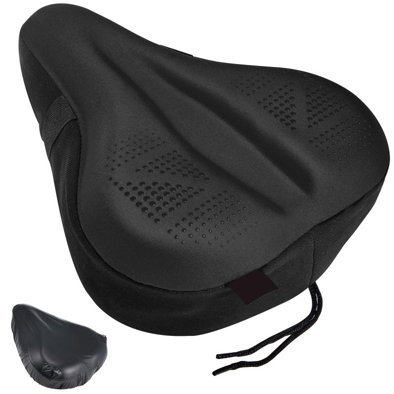 Zacro Bike Seat Cushion - Padded Gel Bike Seat Cover for Men & Women Comfort, Extra Soft Bicycle Saddle fit with Peloton, Spin Stationary Exercise - Image 1