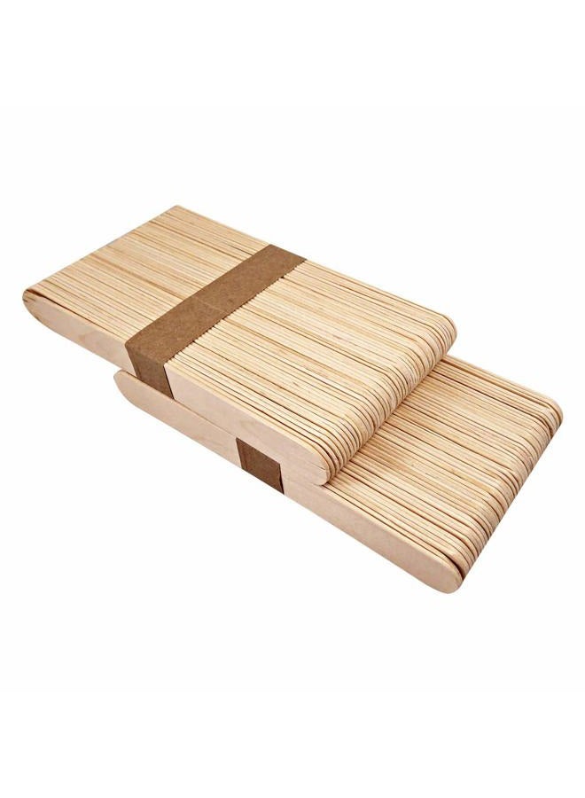 wax necessities سباتولات شمع واكسنس الضرورية المصنوعة من خشب البتولا المصقول بشكل إضافي - عبوة 100 قطعة - Image 2