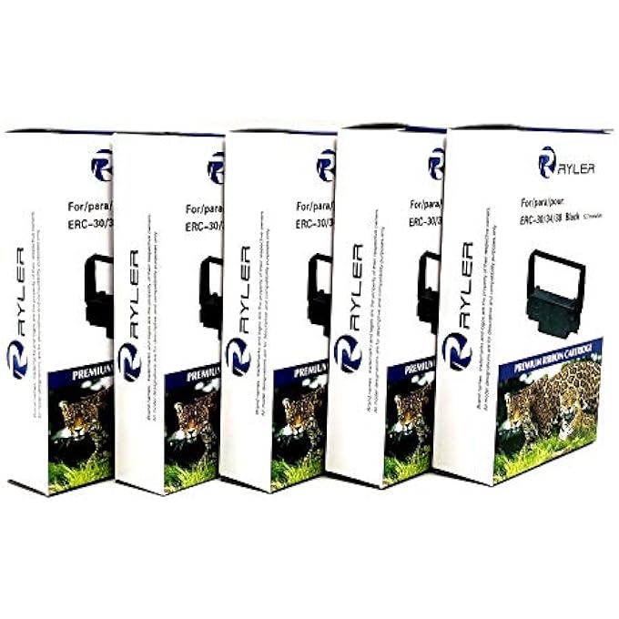 COMPATIBLE BLACK RIBBON CARTRIDGES FOR ERC30-5 PCS COMBO
