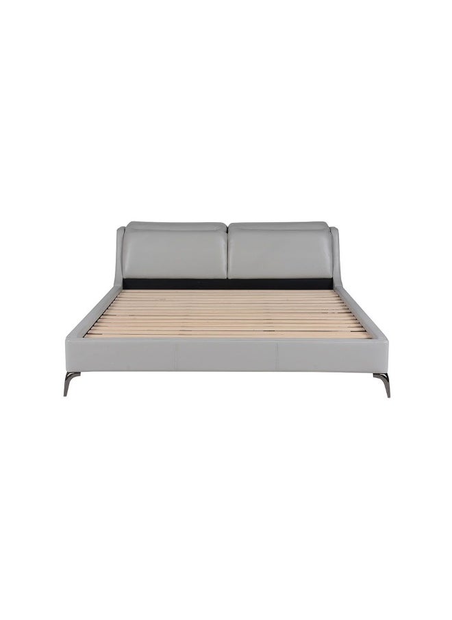 DANUBE HOME Marja 180X200 King Bed With Movable Headrest Modern Design Wooden Double Bed Frame Furniture Comfortable Bed (Mattress Not Included) L250Xw195Xh85Cm-Warm Grey  - Image 2