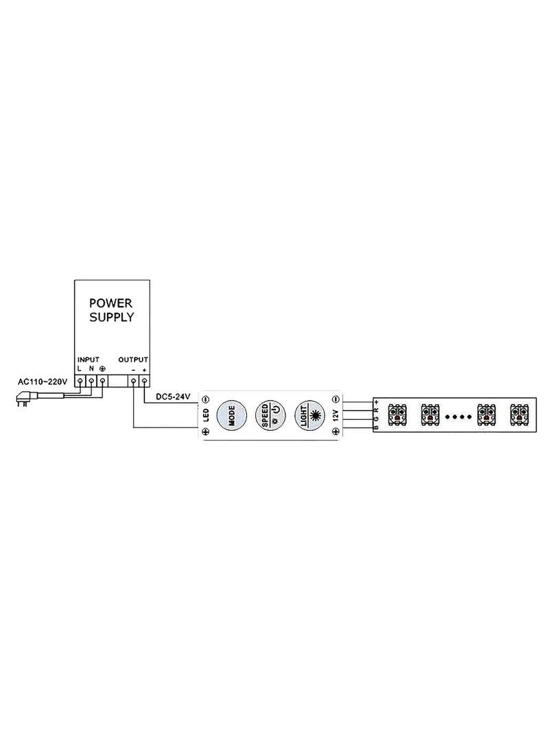 SOLDOUT - DC12V 24V Mini Led Dimmer Controller 3 Key With DC Connector Single Color Led Strip Light SMD Controller 3528 5050 5630 - Image 1
