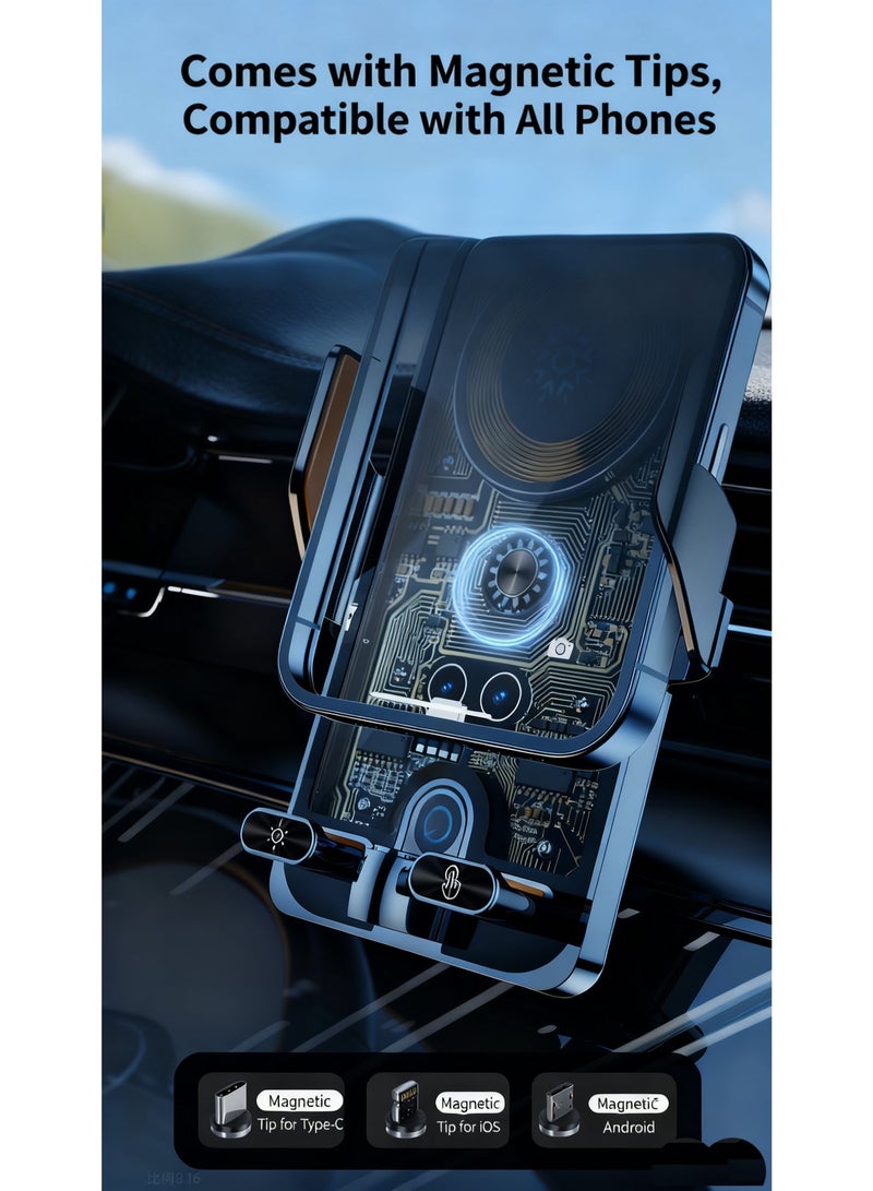 Premium Auto-Sensing 15W Car Charger Mount - Smart Anti-Shake, Full Rotation, Universal Compatibility - Image 5