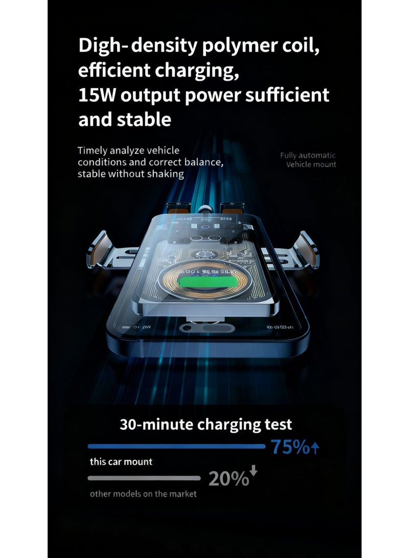 Premium Auto-Sensing 15W Car Charger Mount - Smart Anti-Shake, Full Rotation, Universal Compatibility - Image 4