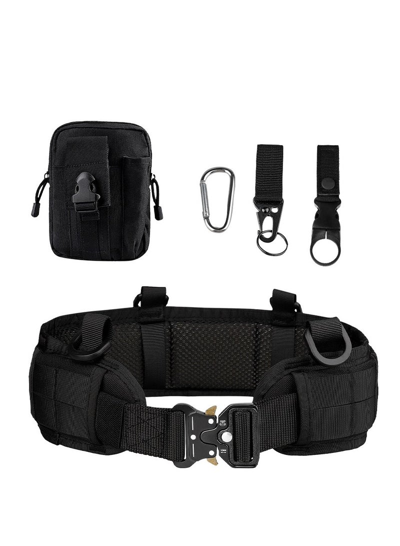 Bluejw 5-Piece Set Tactical Battle Belt Set,Slim Airsoft Molle Belt With Metal Buckle For Shooting Hunting,War Belt Game Belts And Bags Safe Life Defense Belts,Molle Pouch Included  - Image 1