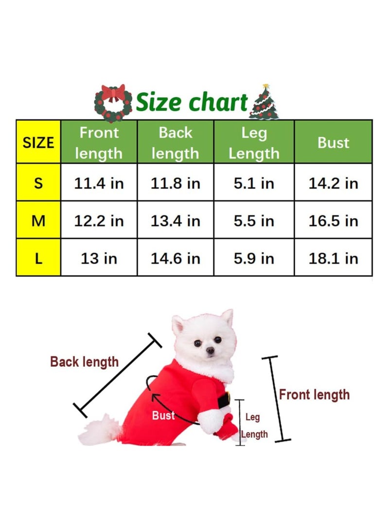 A.M Pet Dog And Cat Christmas Costumes Funny Santa Cosplay Elf Clothes Holiday Party Outfits w/Hat - Image 2