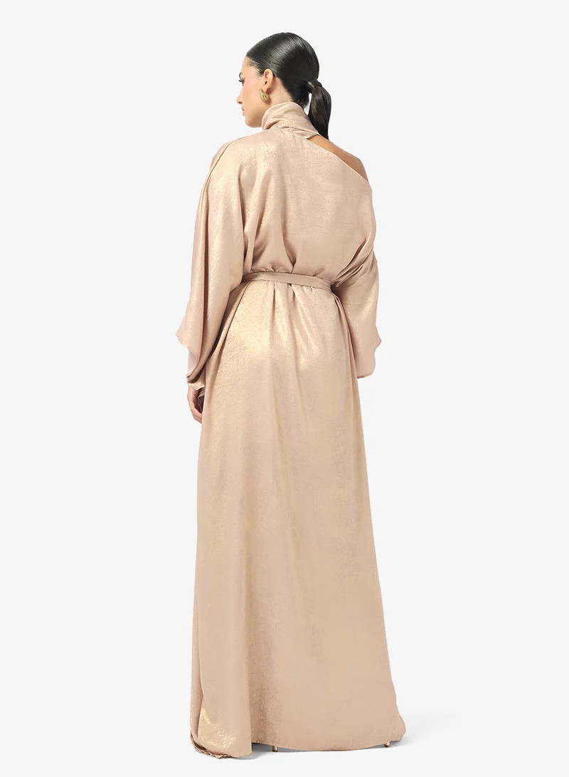 جولدن ابل Metallic Crepe Maxi Dress