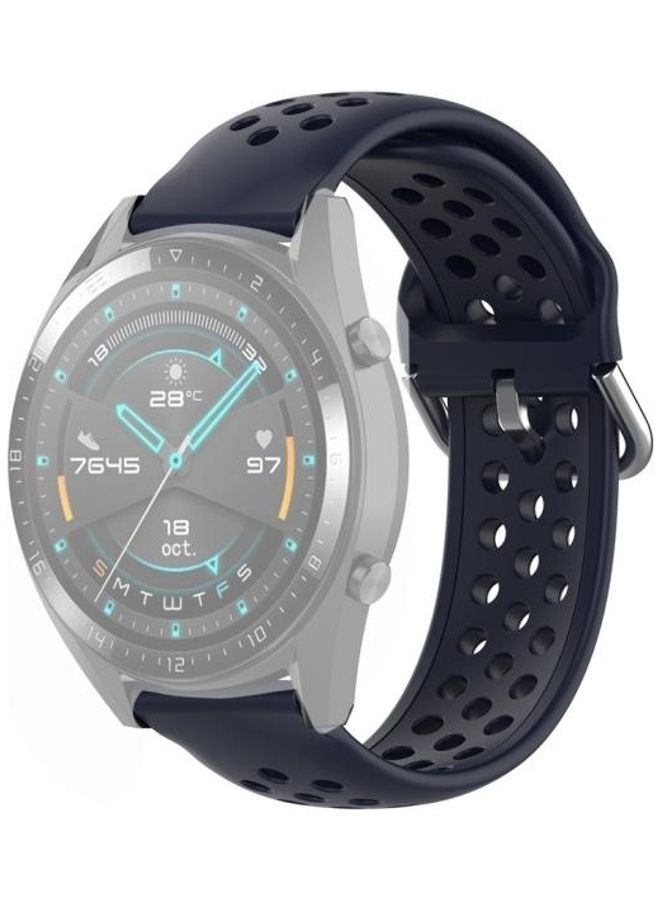 NIBEMINENT Sport Wrist Strap Watchband for Huawei Watch GT/GT2 42-46mm 22mm Clasp Dark Blue - Image 1