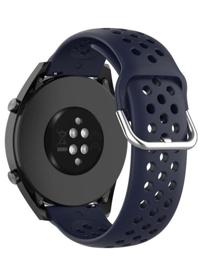 NIBEMINENT Sport Wrist Strap Watchband for Huawei Watch GT/GT2 42-46mm 22mm Clasp Dark Blue - Image 2