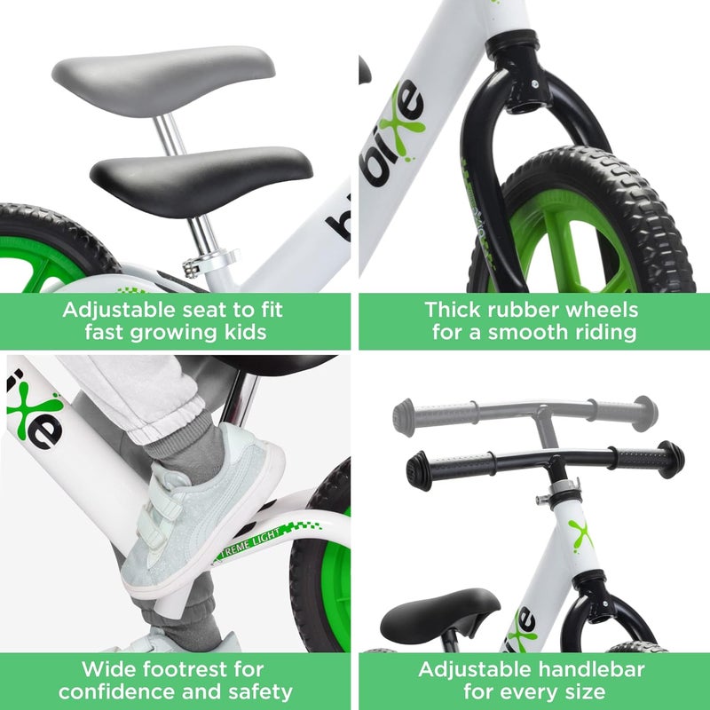 Bixe Aluminum Balance Bike for Kids and Toddlers - (Lightweight - 4LBS) - Toddler Bike - No Pedal Sport Training Bicycle - Bikes for 18 Months to 2, 3, 4, 5, 6 Year Old - Green - Image 3
