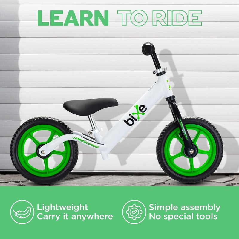 Bixe Aluminum Balance Bike for Kids and Toddlers - (Lightweight - 4LBS) - Toddler Bike - No Pedal Sport Training Bicycle - Bikes for 18 Months to 2, 3, 4, 5, 6 Year Old - Green - Image 2