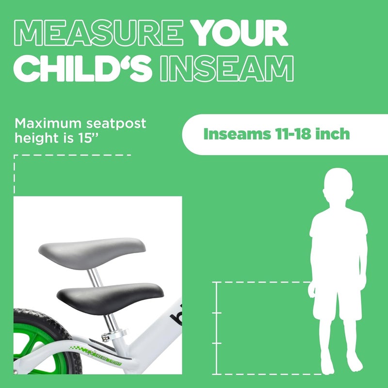 Bixe Aluminum Balance Bike for Kids and Toddlers - (Lightweight - 4LBS) - Toddler Bike - No Pedal Sport Training Bicycle - Bikes for 18 Months to 2, 3, 4, 5, 6 Year Old - Green - Image 5