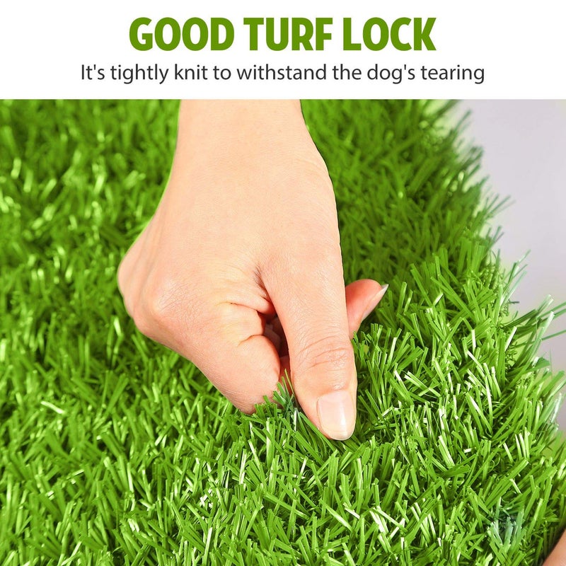 iMounTEK Dog Litter Box, Artificial Grass for Dogs Potty with Tray, Fake Grass Patch for Dogs Indoor and Outdoor Use, Puppy Training Pad, Best for Medium and Small Dog, by GPCT - Image 5