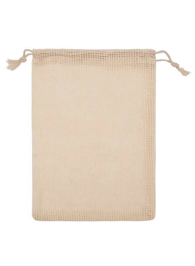 Dcluttr Cotton Mesh Vegetable Bag For Fridge - Set of 12 Eco-Friendly Drawstring Fridge Storage Bags, Vegetable Storage Bags for Refrigerator, Reusable Produce Bags (S-4pc,M-4pc,L-4pc) - Image 3