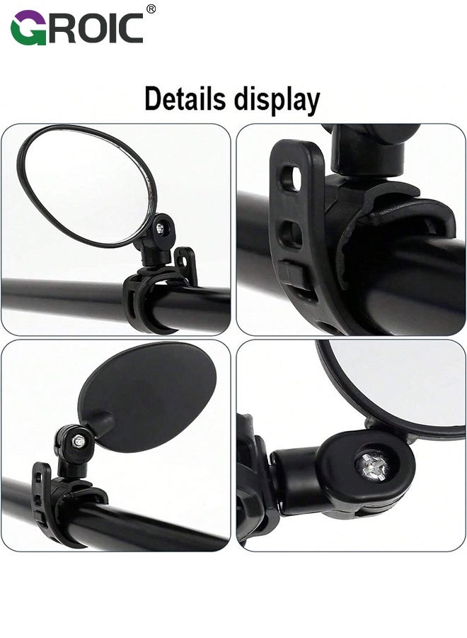 GROIC 1 Pair Bike Mirror Handlebar Mount Adjustable,Bicycle Rear View Mirrors,Mirrors for Ebike, Bicycle Mirrors for Handlebars,Rear View Mirror for Mountain, BMX & City Bikes - Image 5