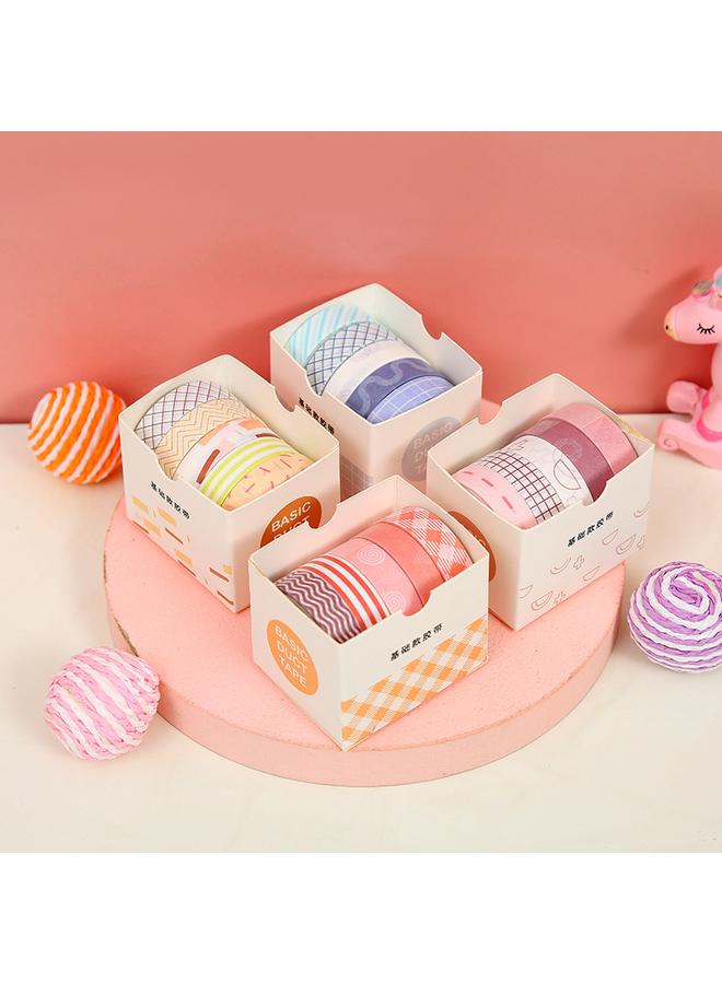 Bluejw Macaron Color Hand Account Suit Gift Box Solid Color Basic Vintage And Paper Tape Color Printing Hand Account Tape - Image 3