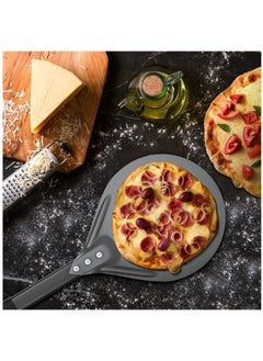 SYOSI Pizza Turning Peel, 7 Inch Round Aluminum Perforated Pizza Peel Turner with Metal Handle Pizza Paddle for Homemade Pizza Oven Accessories  - Image 2