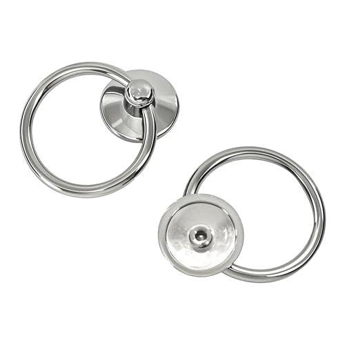 bociloy 8Pcs Metal Ring Pull Handle Knobs, Silver Drop Ring Drawer Pulls, Single Hole Zinc Alloy Handle Pulls for Cabinet, Dresser, Door, Cupboard - Image 3
