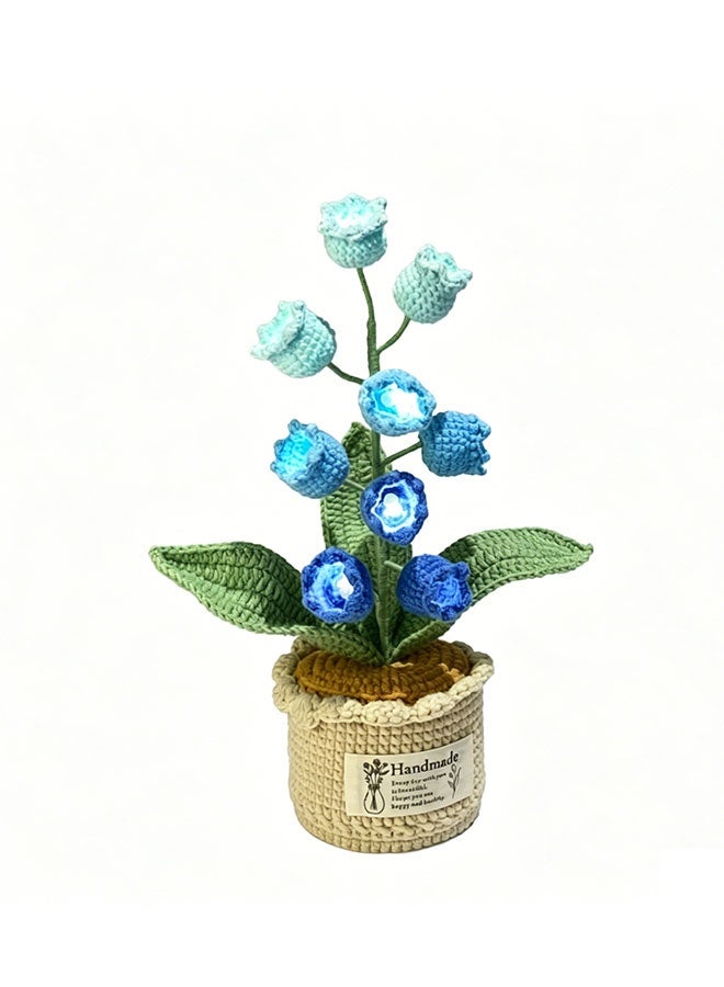 Beauenty Handmade Crochet Lily of the Valley Potted Plant, Knitted Everlasting Flower Bonsai, Cute Desktop Decor for Home Bedroom, Unique Handcrafted Gift - Image 1