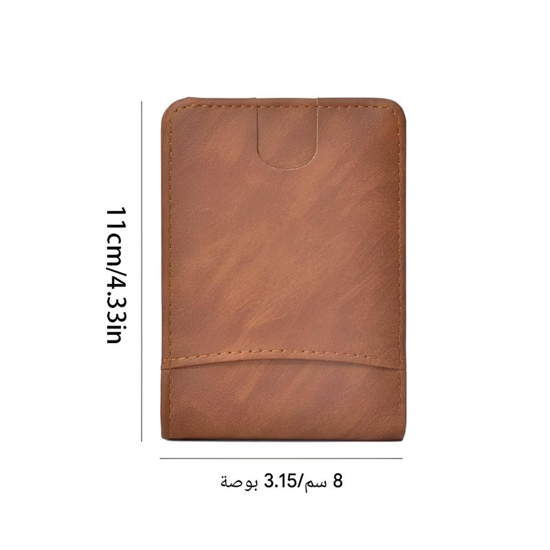 Folding Wallet - Compact, quick-access folding style with generous card slots, hidden cash compartment, water-repellent coating, premium PU leather, ideal for travel. (2PCS) - Image 2