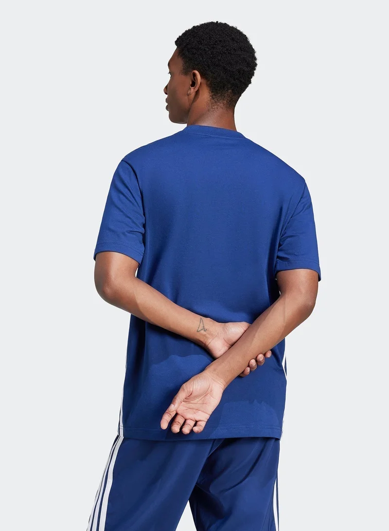 Adidas Essential 3 Stripe Single Jersey T-Shirt