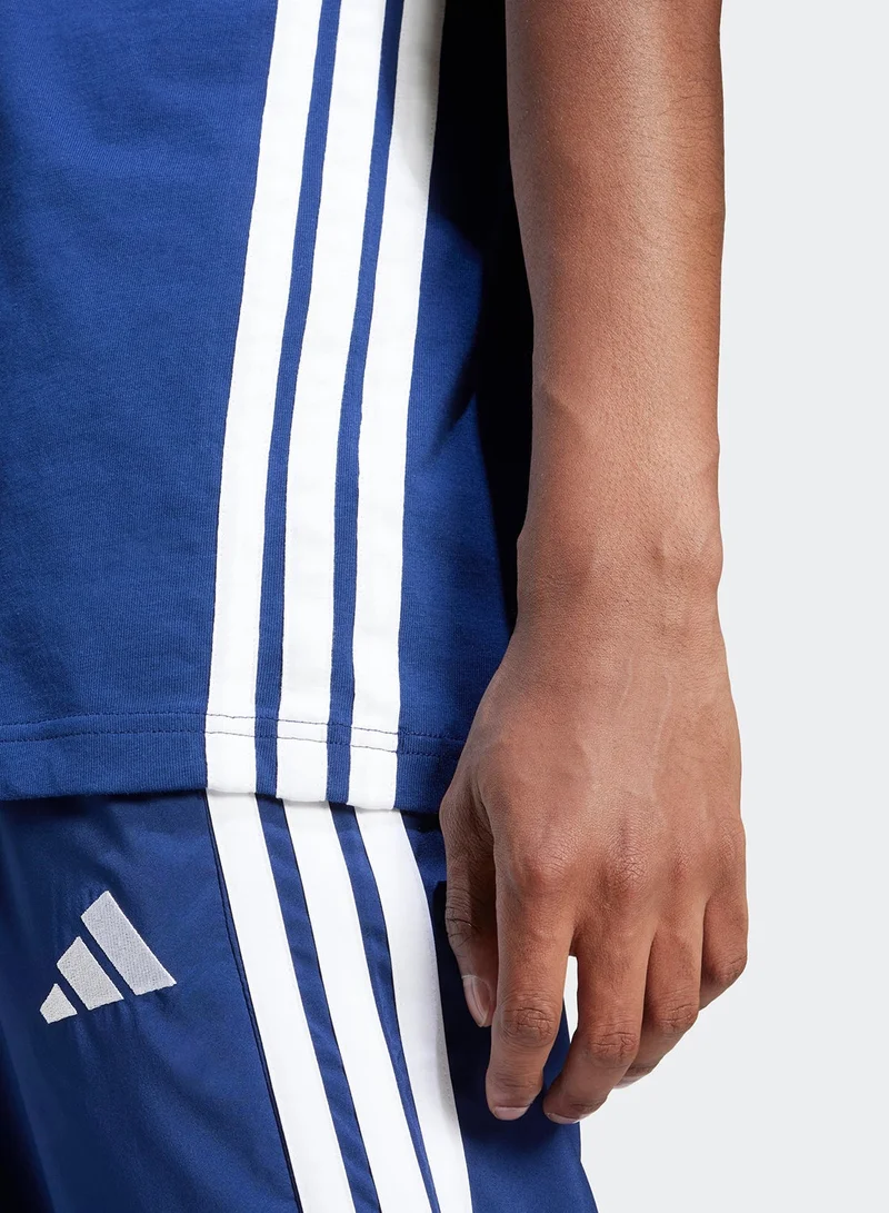 Adidas  Essential 3 Stripe Single Jersey T-Shirt for Men | Best Price UAE