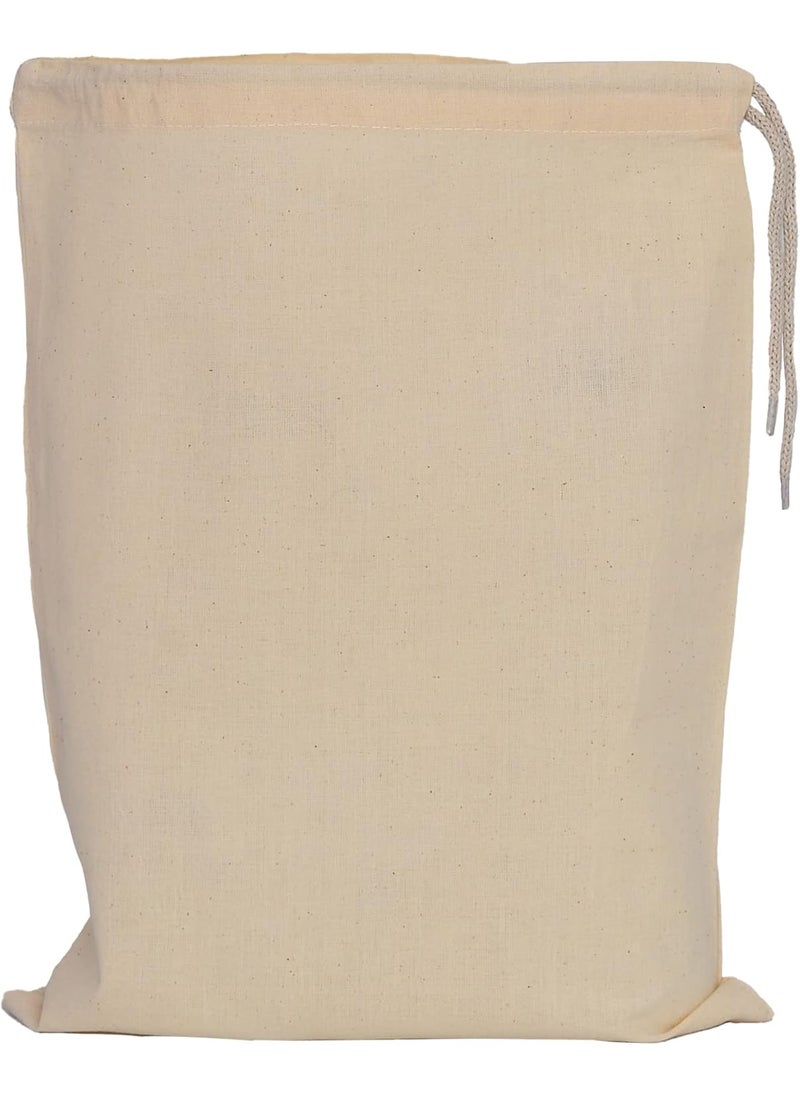 TBF 12 Pack Cotton Canvas Drawstring Shoe Storage Travel Bags in Bulk Wholesale Blank Cotton Draw String Sack Packs Natural  - Image 2