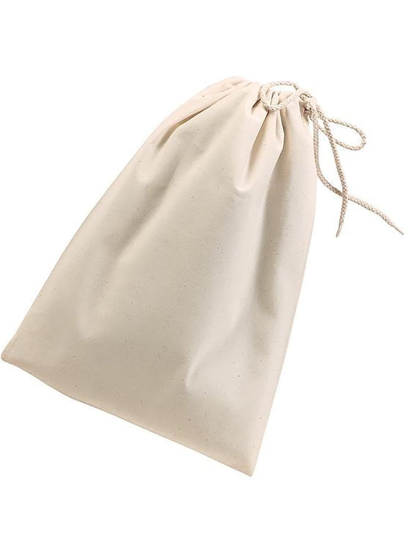 TBF 12 Pack Cotton Canvas Drawstring Shoe Storage Travel Bags in Bulk Wholesale Blank Cotton Draw String Sack Packs Natural  - Image 5