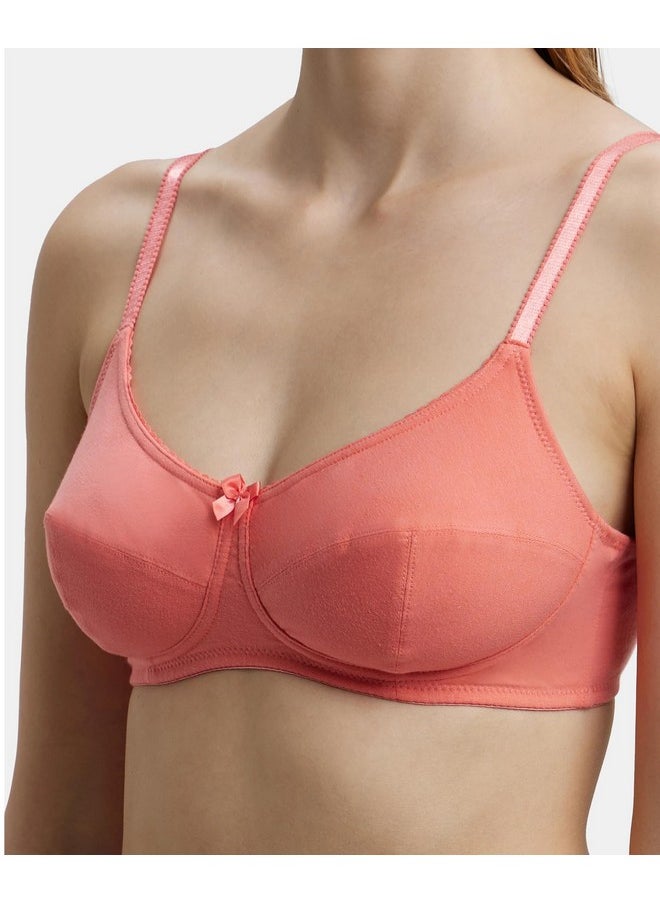 JOCKEY Jockey 1615 Women's Wirefree Non Padded Super Combed Cotton Elastane Stretch Full Coverage Everyday Bra with Soft Adjustable Straps_Blush Pink_40B  - Image 5