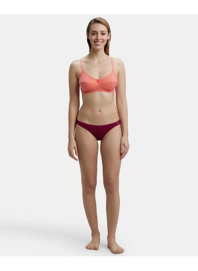 JOCKEY Jockey 1615 Women's Wirefree Non Padded Super Combed Cotton Elastane Stretch Full Coverage Everyday Bra with Soft Adjustable Straps_Blush Pink_40B  - Image 2
