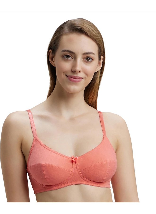 JOCKEY Jockey 1615 Women's Wirefree Non Padded Super Combed Cotton Elastane Stretch Full Coverage Everyday Bra with Soft Adjustable Straps_Blush Pink_40B  - Image 1
