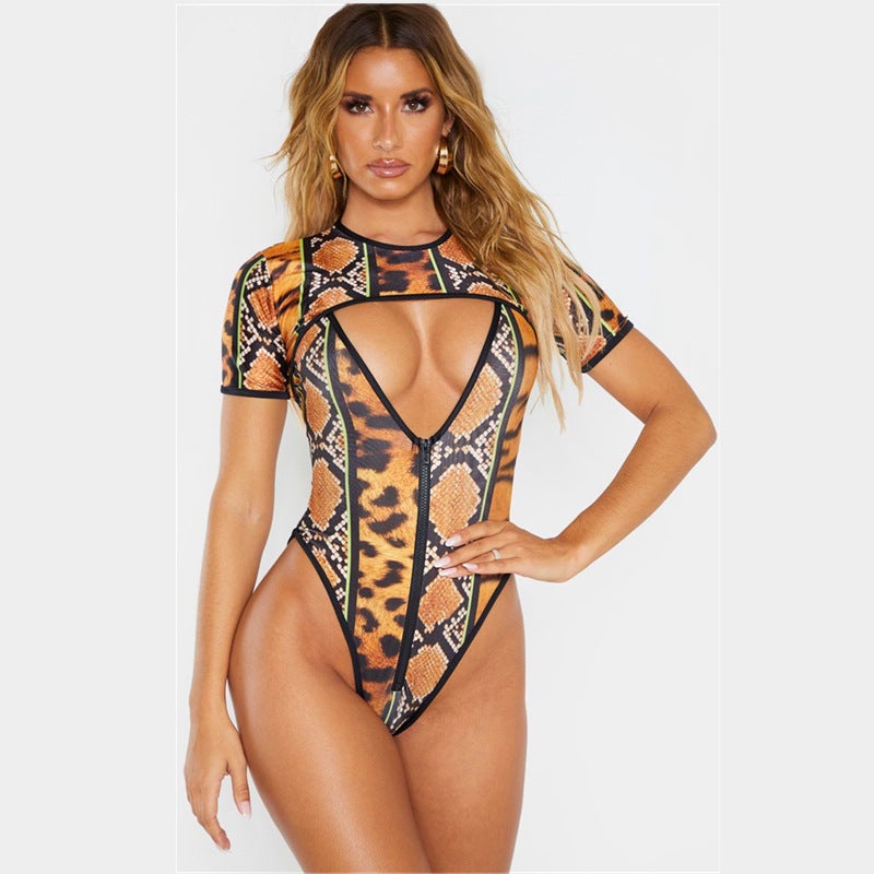 2024 Two-Piece Zipper Plus-Size Swimsuit Top - Image 2