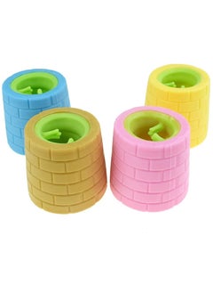 KASTWAVE Sensory Fidget Toys, Squeeze Cheese Rat Stress Ball, Squishy Frog in the Well, Decompression Exhaust Toy for Children and Adults (Frog, 4pcs)  - Image 1