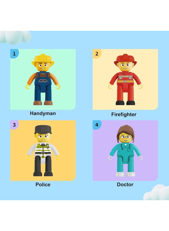 PicassoTiles بيكاسو تايلز 4 قطع شخصيات بناء المدينة المغناطيسية - Image 3