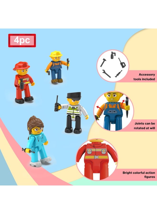 PicassoTiles بيكاسو تايلز 4 قطع شخصيات بناء المدينة المغناطيسية - Image 5