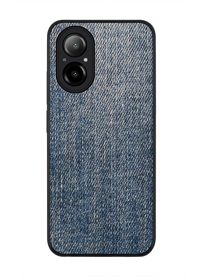 Stylizedd Rugged Black Edge Case for Realme C67 4G, Slim fit Soft Case Flexible Rubber Edges Anti Drop TPU Gel Thin Cover -  Dark Denim Print - Image 1