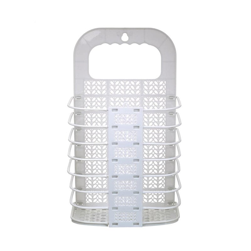 WENGTY WENGTY Foldable Plastic Dirty Hamper BasketBathroom Hanging Mesh Laundry BasketToiletry Organization Washing Bin Home Portable Magic Sticker Plastic Laundry Hamper Bag  - Image 2