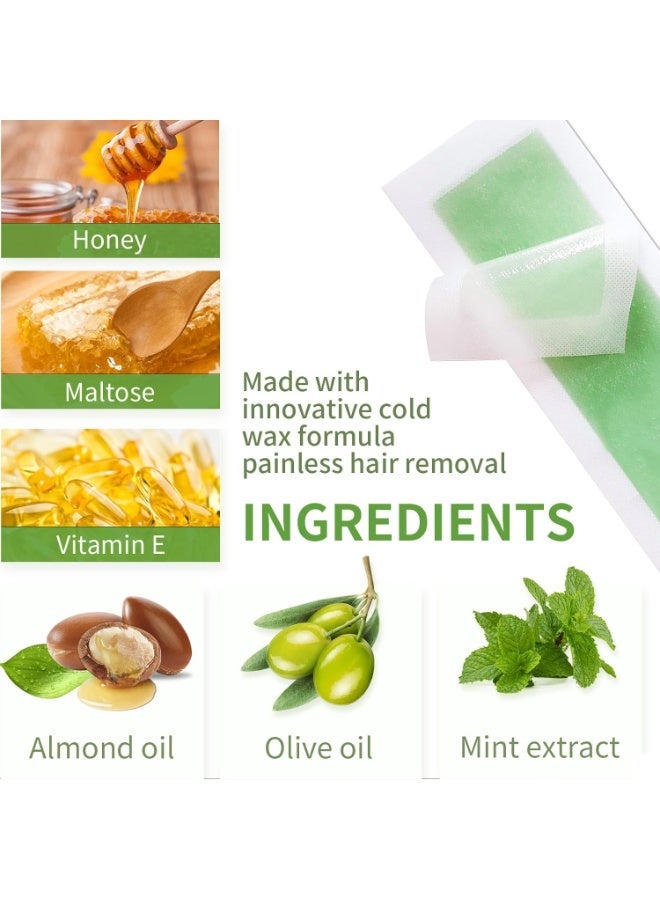 Facial Wax Strips - 30 Count  and 3 Calming Oil Wipes, Facial Hair Removal for Women, Waxing Strips for Face Eyebrow Upper Lip Cheek Hair Remover, Quick & Painless Waxing Kit for All Skin Types - Image 4