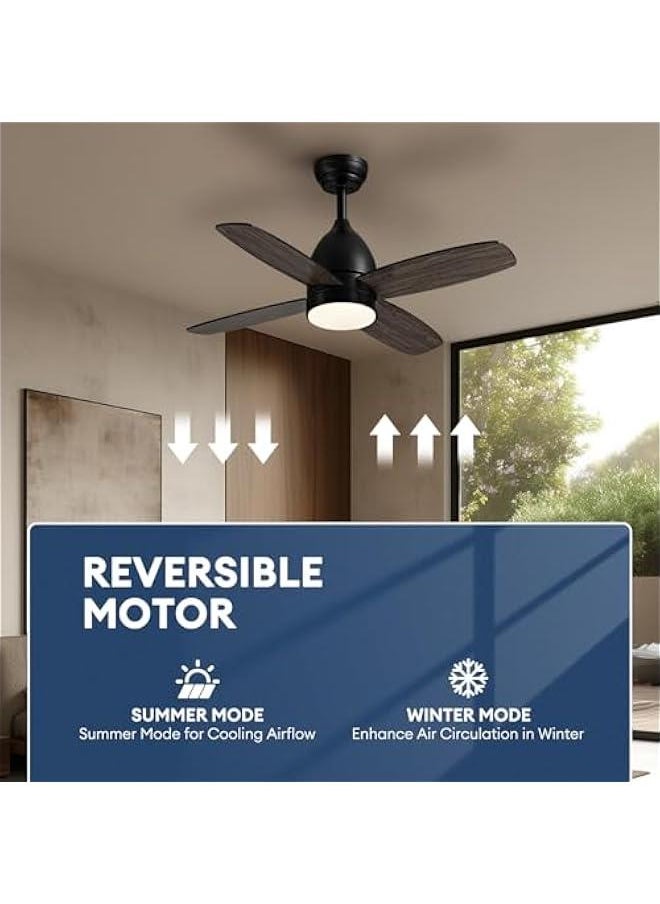 Arabest Low Profile Black Ceiling Fan with LED Light and Remote Control, 38 inch, Quiet Reversible DC Motor, 6 Speeds, Dimmable 3-Color LED for Bedroom, Patio, Indoor and Outdoor Use.  - Image 5