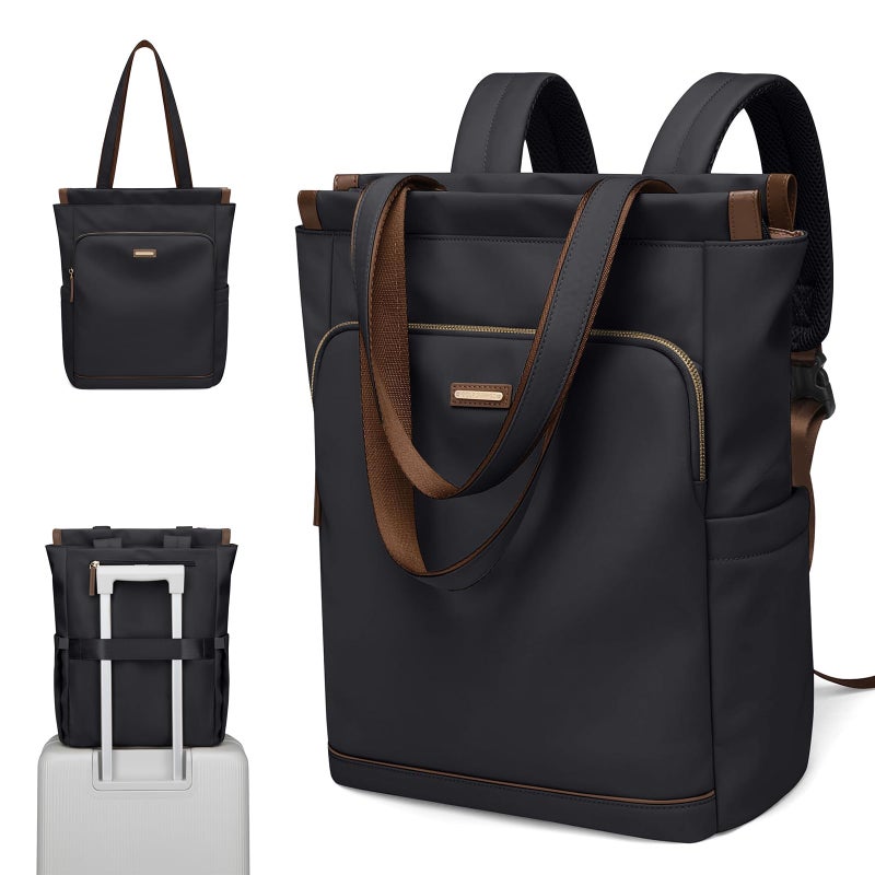 GOLF SUPAGS Convertible Laptop Backpack for Women Casual Daypack Notebook Tote Bag for Work College Travel Leisure (Black) - Image 1