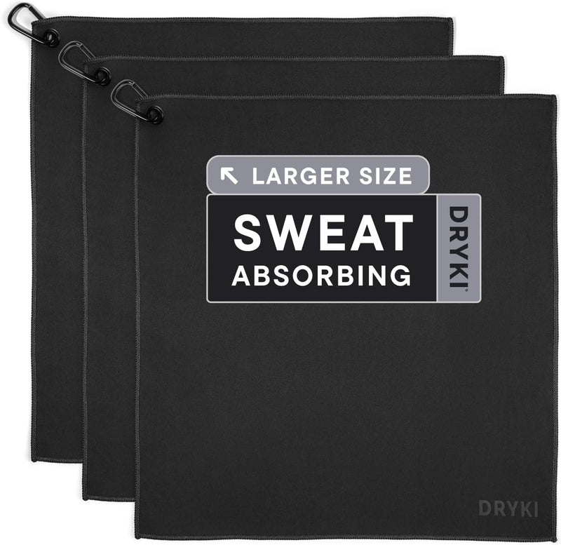 DRYKI Sweat Absorbing Handkerchief Towels - Sport Microfiber for Wicking Sweat from Hands, Face, Body - Image 1