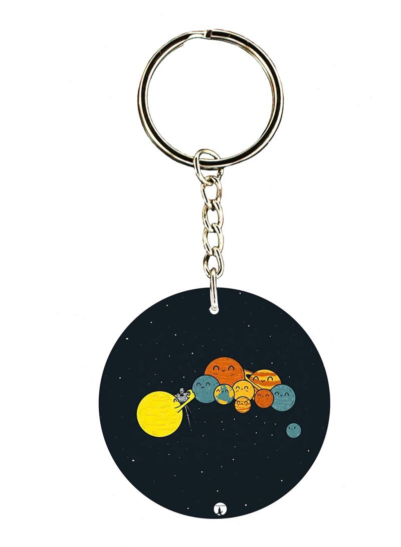 RKN سلسلة مفاتيح مطبوعة على شكل كواكب مزدوجة الجانب