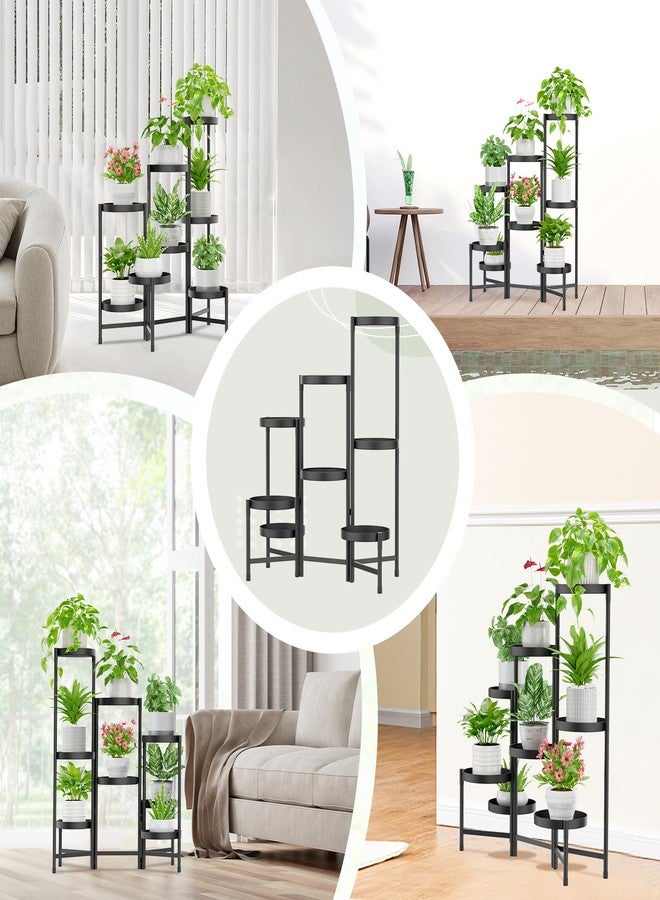 iDavosic.ly Plant Stand Indoor Outdoor, 8 Tier Corner Metal Flower Display Holder Shelf, Easy Assembly Folding Tall Orchid Rack for Patio Balcony Porch Garden Living Room House, Black - Image 5