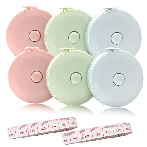 SmaringRobot 6 Packs Retractable Tape Measure + 2PCS Soft Measuring Tape for Body Measurements(60-Inch), Premium Sewing Tape Double Scale Vinyl Ruler for Weight Loss Medical Tailor Fabric Cloth Knitting Craft - Image 1