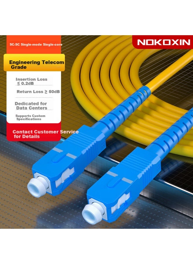 Nokoxin 5m Telecom Grade Single-mode Single-core Fiber Optic Patch Cable Home Fiber Extension Optical Transceiver Pigtail Custom Length Supported Upc Connector Sc-sc - Image 1